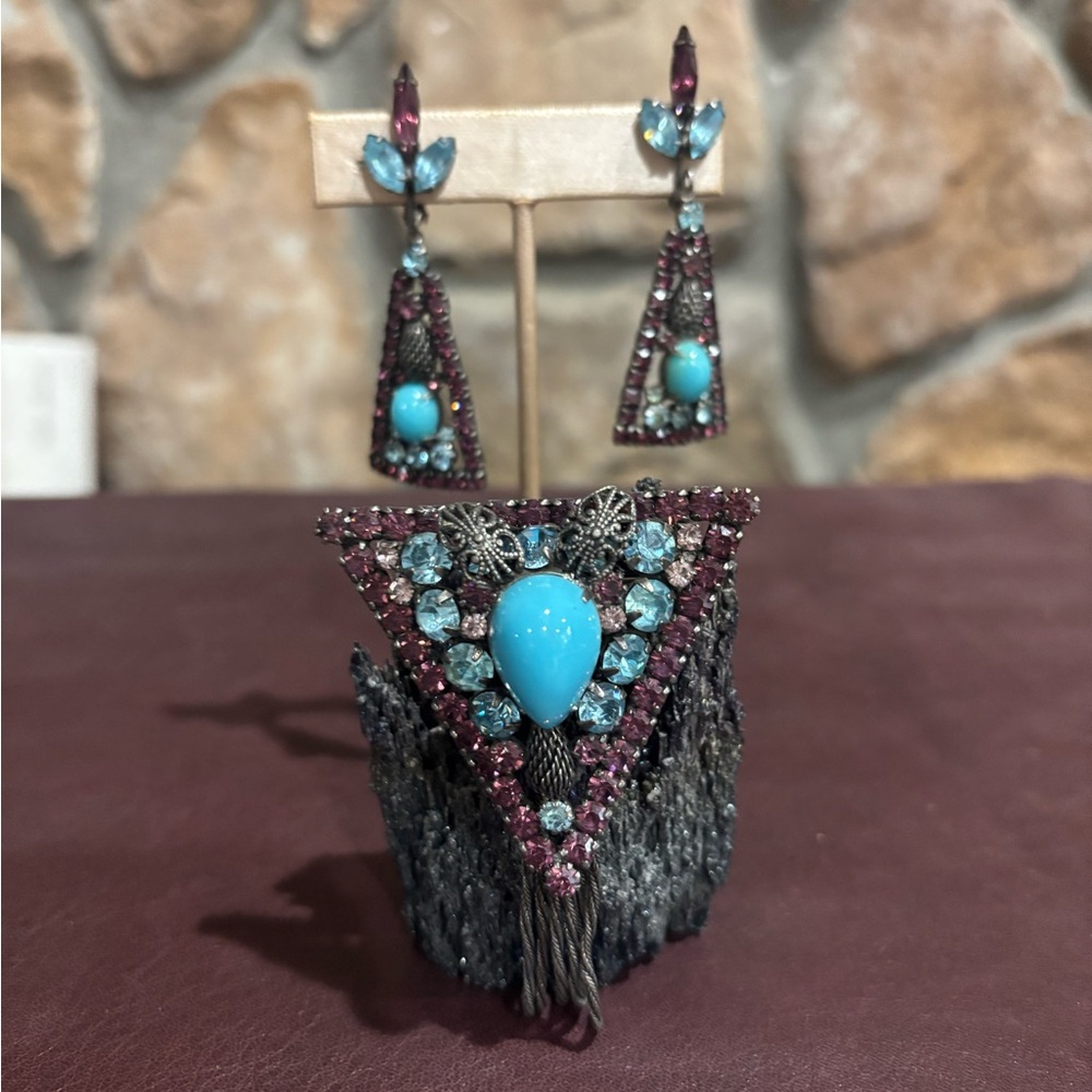 Vintage Alice Caviness brooch and earring set